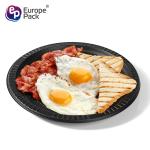 Europe-Pack eco friendly cornstarch biodegradable round black 10 inch fast food