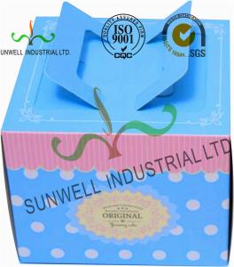 China Full CMYK Printing Cardboard Food Storage Boxes Glossy / Matte Finish Blue Color factory