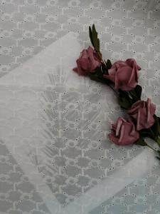 China 100% Cotton Lace Embroidered Eyelet Fabric Letter Pattern factory