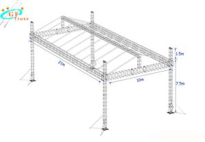 China Custom Made Metal Roof Dj Light 30M Stage Display Truss For Bar factory