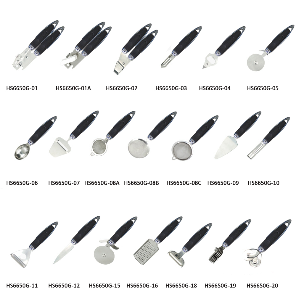 Home Kitchen ABS Handle Stainless Steel 430 Wooden Utensil Set Kitchen Ware Gadget Set