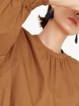 2018 Simple midi smock cuff brown oversize dress for women