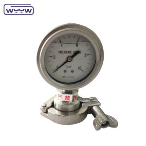 China Heavy Duty Sanitary Diaphragm Pressure Gauge SS316 Clamp Type factory