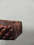 Antique Rectangular Trunk Coffee Table , Brown Leather Coffee Table With Glass