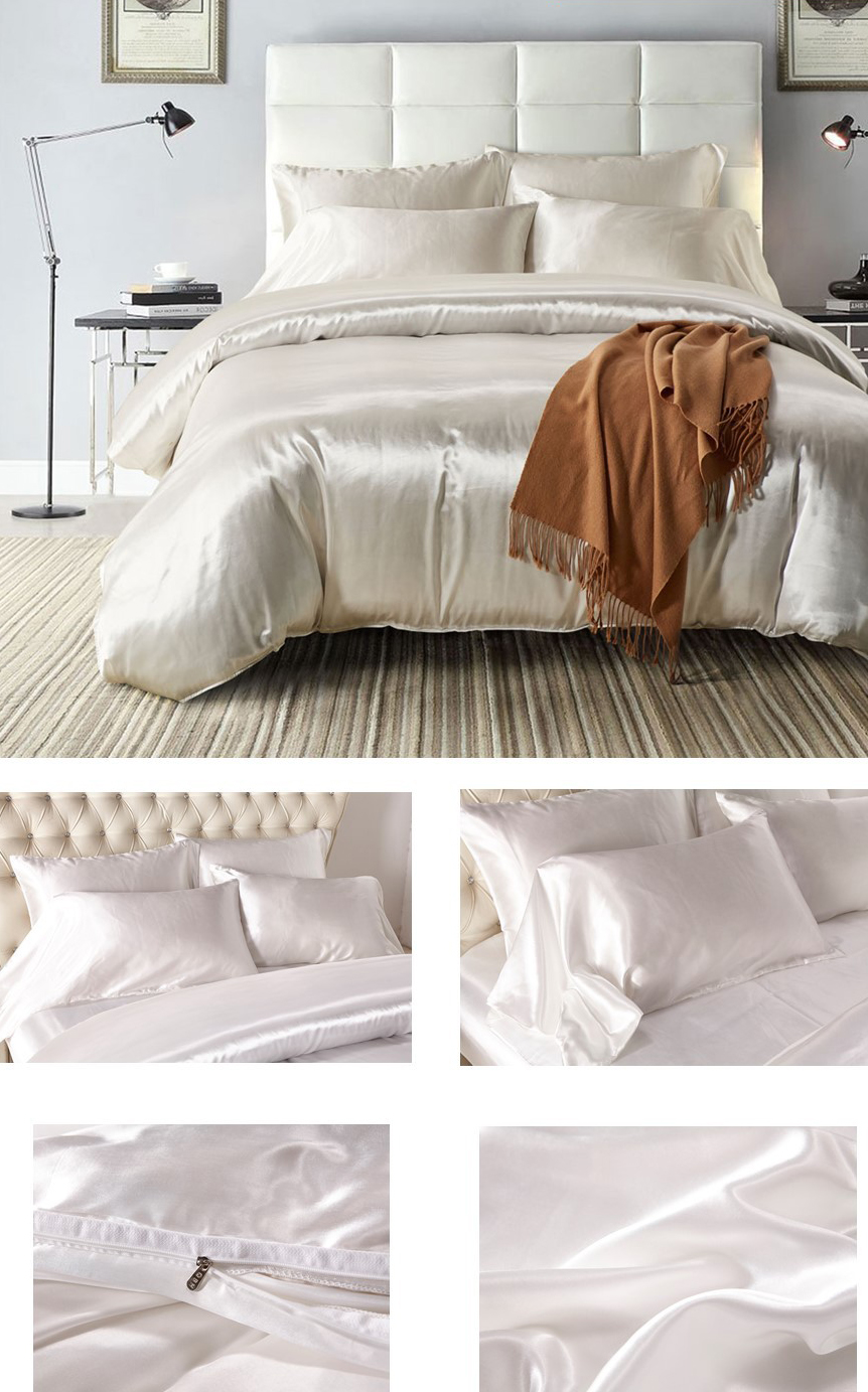 Custom Silk Bedding Set with 3 pcs King Size Bed Covers and 133 * 72 Fabric Density