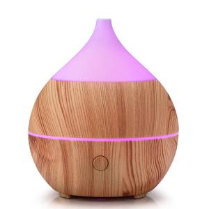 China Wood Grain 200ml Bluetooth Aroma Diffuser With Colorful LED Light factory