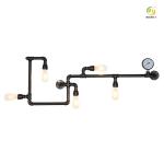 Industrial Wrought Iron Decorative Water Pipe Wall Lamp E27 For Retro Loft