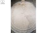 Female Princess Grace Wedding Dress Half Sleeve Beaded Net Three Layer Lace Tail