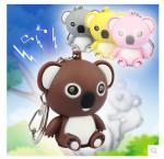 New creative gift cartoon animal yellow duck led light keychain keyrings with