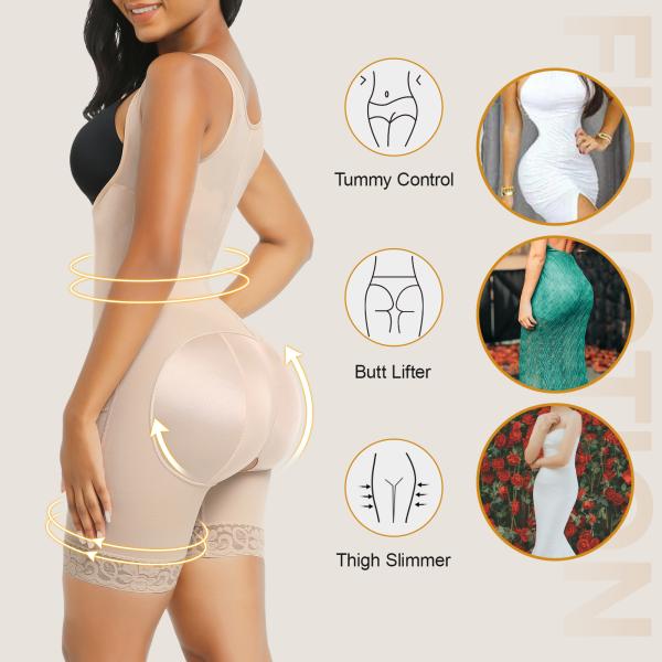 Women's Chest Support Fajas Colombiana with Adjustable Hooks and High Waist Design
