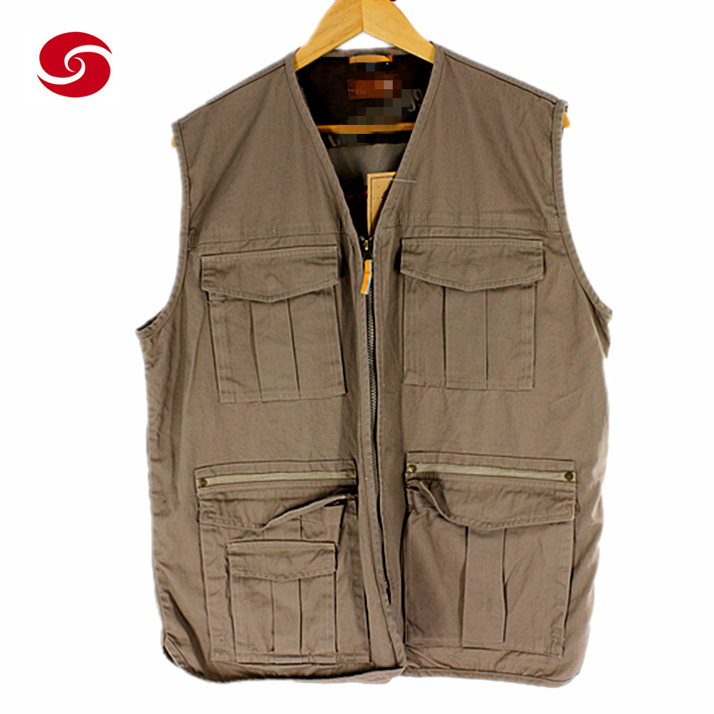Men's Multi Pockets Cargo Vest Waistcoat Fishing Vest Jacket for Climbing Hiking