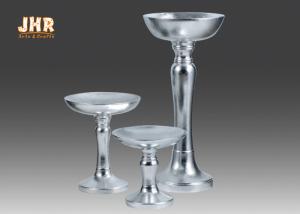 China High Foot Silver Leaf Fiberglass Flower Plates Modern Flower Pots Cup Shape factory