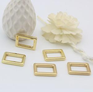 China 21 MM shiny gold metal bag adjustable square ring buckle for handbag strap factory