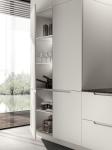 L shaped PET Kitchen Cabinets Customized White Modern Kitchen Cabinet
