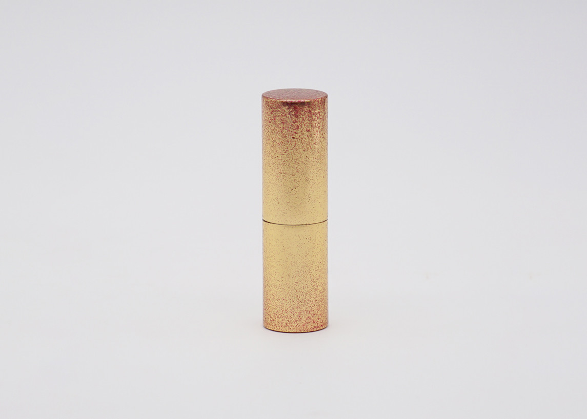 Screen Printed Gold Aluminum Empty Lipstick Tube , ABS Aluminum Lip Balm Tubes