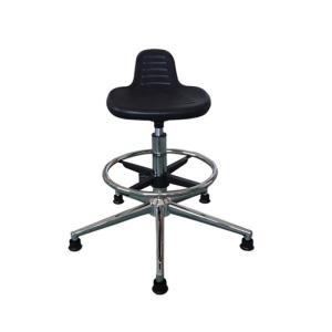 China 300 Lbs Polyurethane ESD Safe Chairs ESD Stool w/Chrome Foot Ring Pneumatic factory
