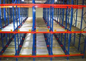 China Cold Rolled Q235B Gravity Flow Pallet Rack Steel Conveyor Rollers Fifo Sliding Shelves on sale