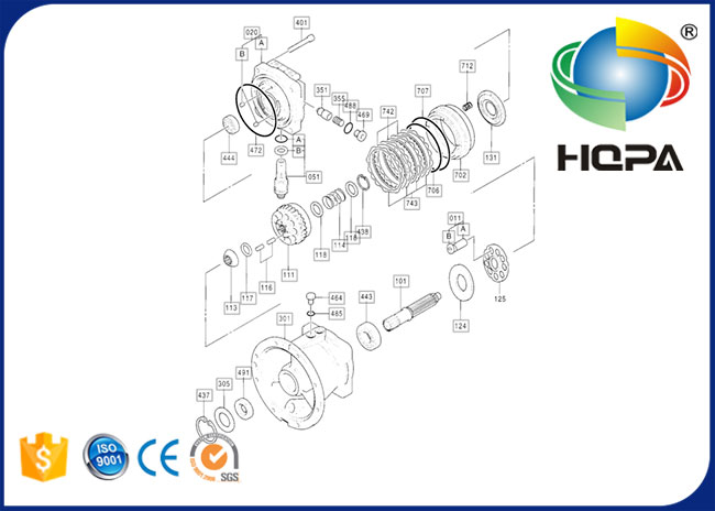Excavator Spare Parts Hitachi EX200-3  Hydraulic Motor Seal Kits 4308814 