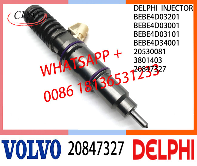 Common Rail Fuel Diesel Injector 20847327 BEBE4D03201 BEBE4D03001 BEBE4D03101 BEBE4D34001 E3.18 for VOL CONSTRUCTION