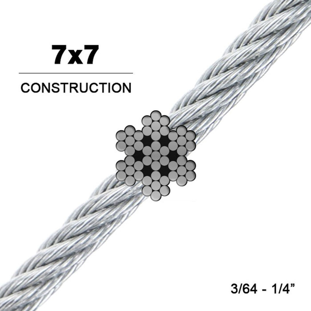Hot Sale Galvanized Steel Wire Rope 7X7 Constructure Wire