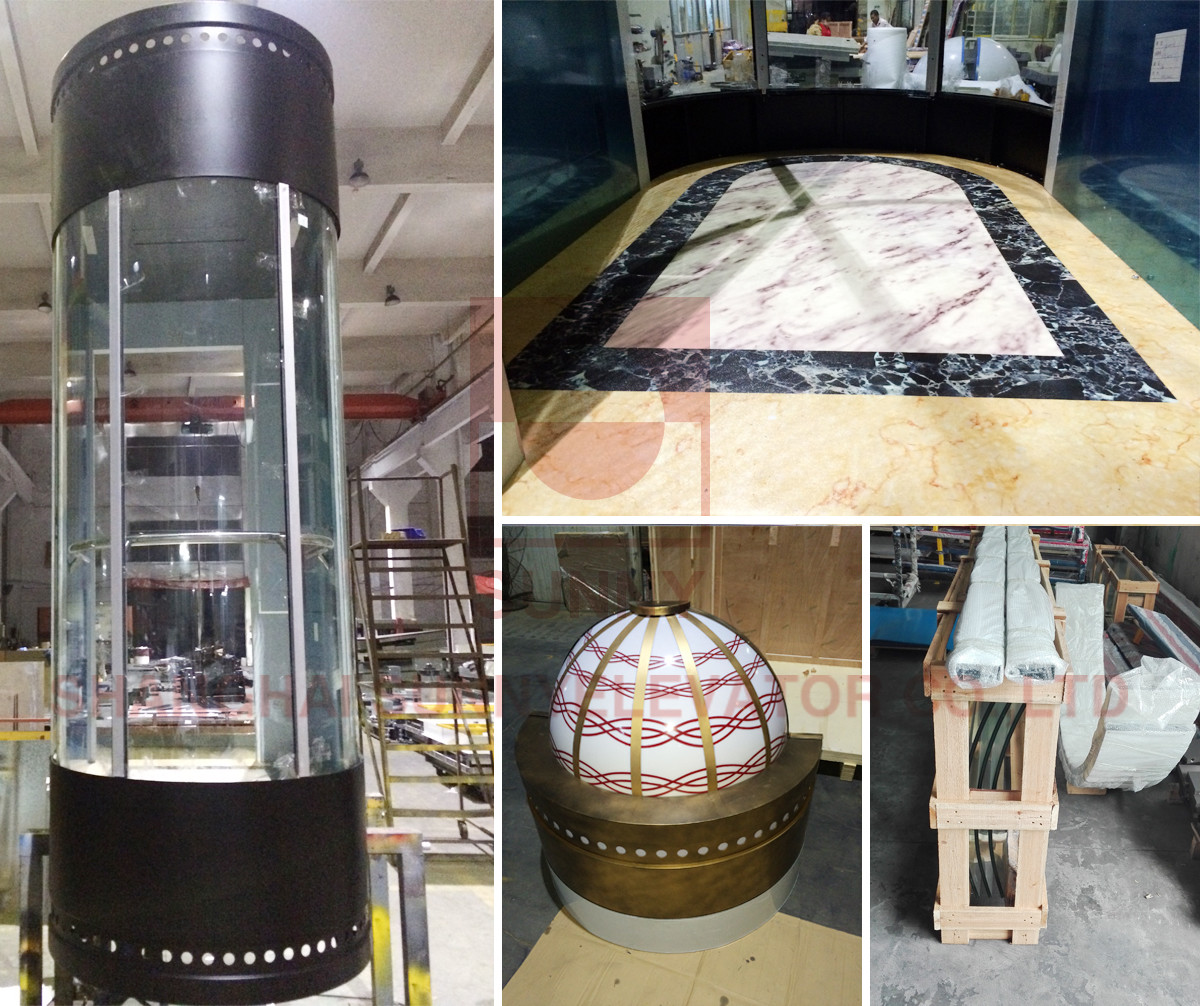 Microprocessor Control VVVF Sightseeing Panoramic Glass Elevator For Outdoors Or Indoors