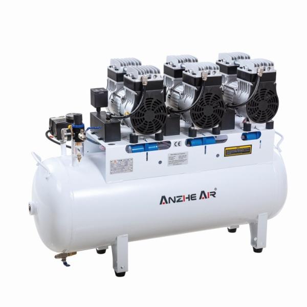 90L Silent Air Compressor Oil Free 2500W Dental Air Compressor Used For 6 Dental