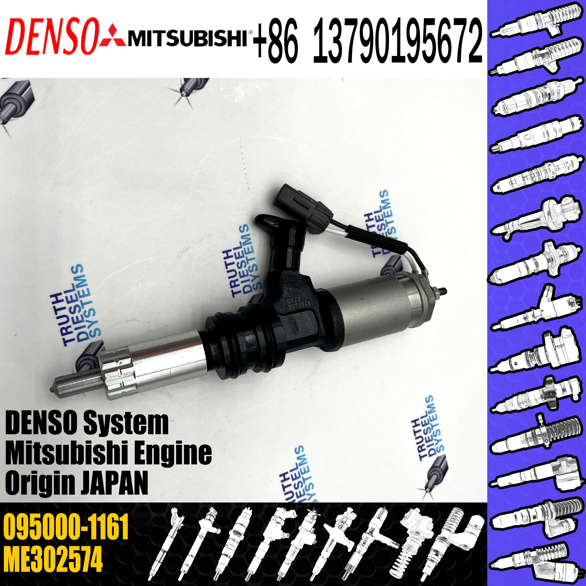 For MITSUBISHI common rail injector 6M60 095000-1160 ME132941 095000-1161 ME302574