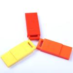 Plastic outdoor whistle plastic flat whistle toy whistle 58*22*7mm logo