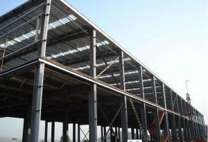 China Recyclable Garage Steel Frame For Indurstrail Parks / Milk Processing Factory factory