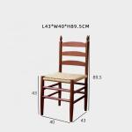 NO Folded Bent Backrest Dining Chair with Handmade Solid Wood and Rope Woven