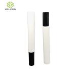 White Empty Lip Balm Tubes , Blank Plastic Squeeze Tubes Inside Lip Brush
