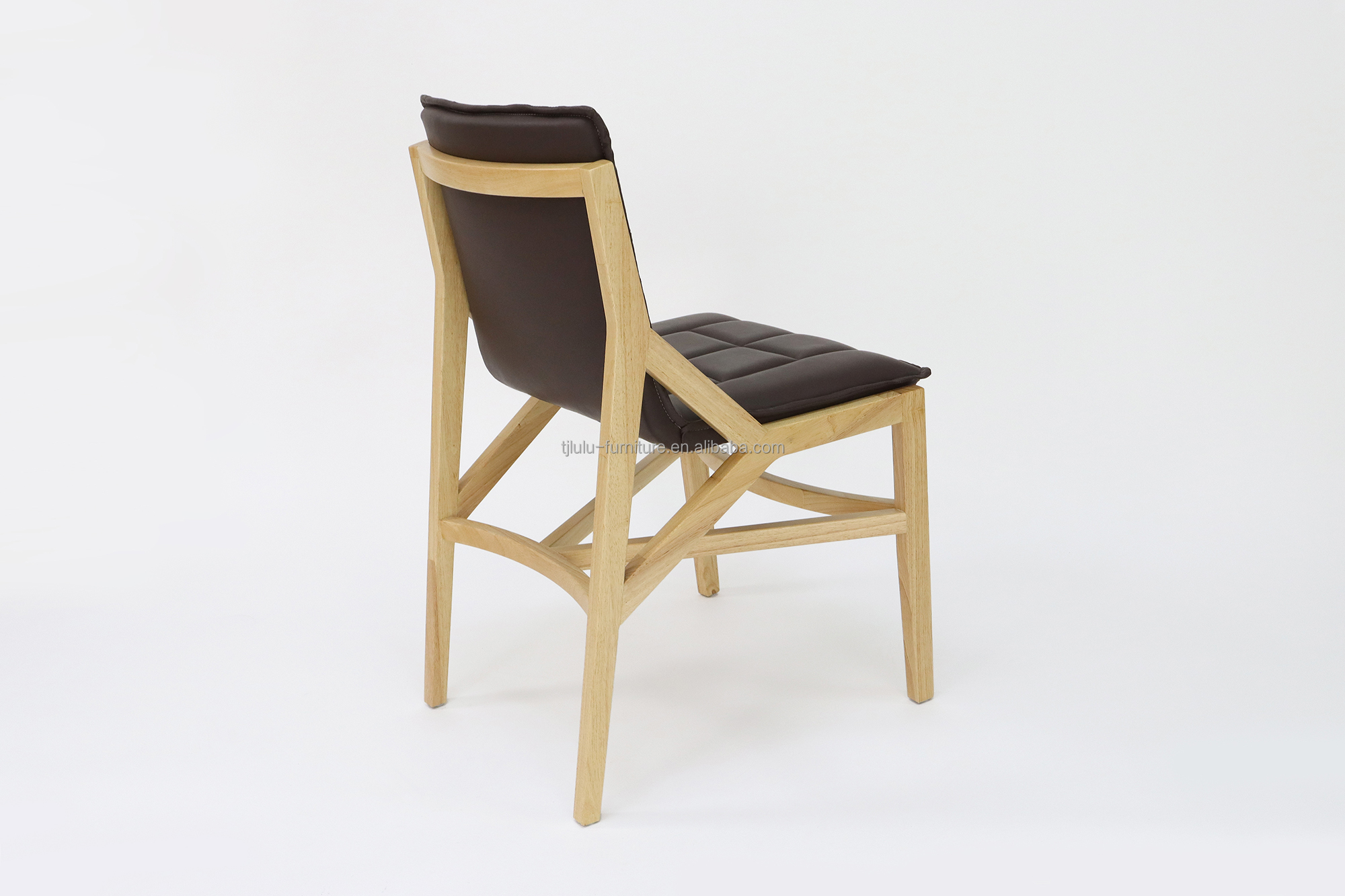 OEM Service Accepted Modern PU Leather Dining Chair for Solid Wood Furniture