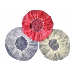 China Professional Latex Free Disposable Hair Caps 10-60 GSM Round Bouffant Shape factory