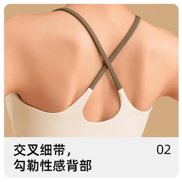 NEW SOLID COLOR SPLICING YOGA CLOTHING QUICK DRY SHOCK-PROOF GATHERING NON-TRACE BEAUTY BACK SPORTS FITNESS CLOTHING VES