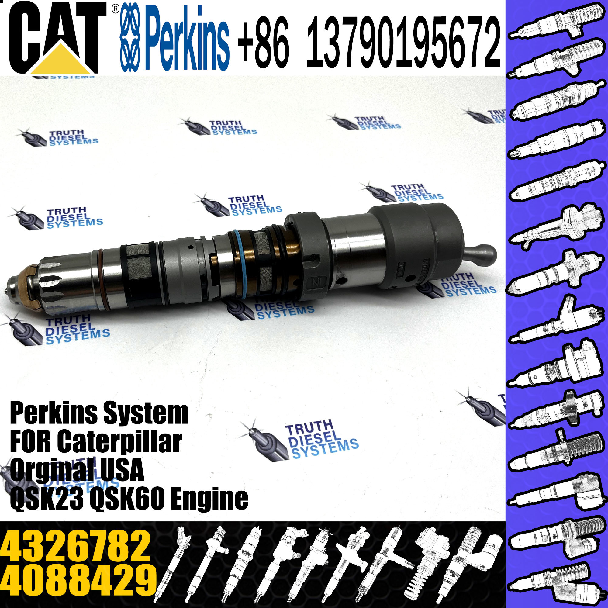 OTTO QSK60 Cummins Diesel Injector 4001813 4087893 Fuel Injector Assembly