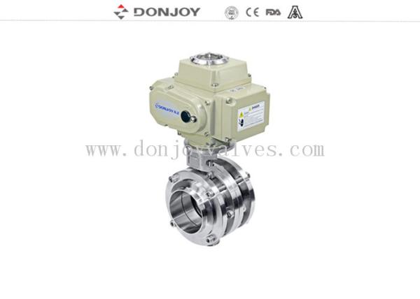 Stainless Steel Sanitary Level Butterfly Valves Ball Type With on/off Electic