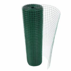 China BWG8-BWG26 Green Powder Coated PVC Welded Wire Mesh Rolls 25mmx25mm factory