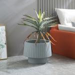 Smooth Surface Fiber Clay Planters In Outdoor Space