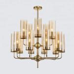 Bar New Glass Pendant Lamp Smoke Chrome Copper Amber Glass Cup Chandelier