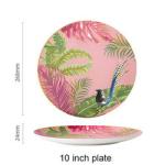 Jungle Animal Pattern Ceramic Plate Set Round European Style For Home Party