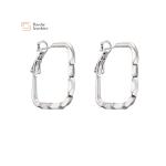 18k Real Gold Plated Brass Stud Earrings , Geometric Huggie Hoop Earrings