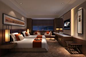 China E1 Grade Hotel Guest Room Double Guest Bed With SGS Approval factory