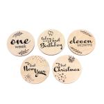 Baby Monthly Milestone Cards Wooden Printed Milestone Discs for Baby Newborn