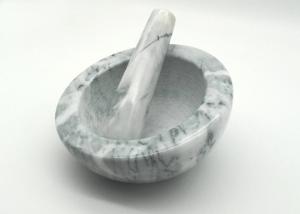 China Dia 16.5cm H9cm Grey Stone Mortar And Pestle For Herbs Spices factory