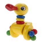 Kids Wooden Cartoon Animals Trolley Car Wood Pushing Toy Random Color