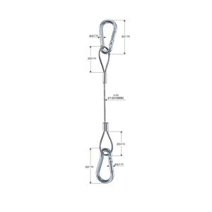 China Stainless Steel Wire Rope Cable Slings Lanyard With Double Snap Hooks YW86535 factory