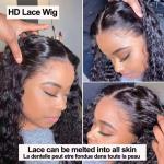 Deep Wave 360 HD Lace Front Human Hair Wig Brazilian Curly Preplucked Wig