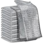 KILINE Dual-Sided Silver and Steel Wire Dishwashing Cloth Durable Bamboo Fiber