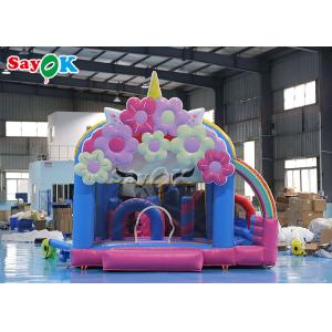 Sayok Flower Theme Inflatable Bouncing Trampoline With Slide Inflatable Bounce
