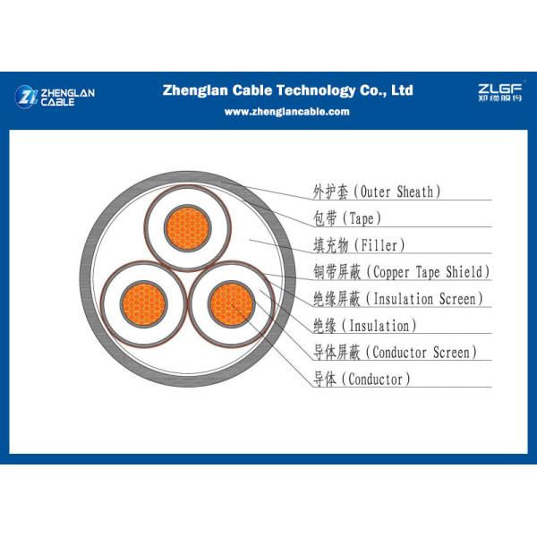 8.7/10KV Medium Voltage 3 Core Armoured Power Cable with XLPE Insulated (AL/CU/XLPE/LSZH/DSTA)